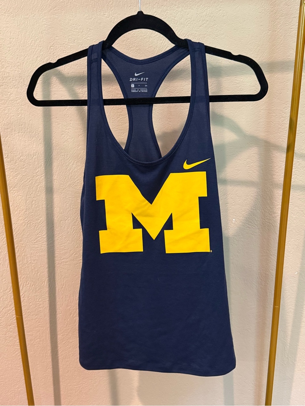 Nike Navy Blue & Yellow University M Dri-FIT Racerback Tank Top